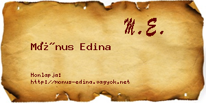 Mónus Edina névjegykártya