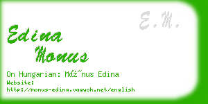 edina monus business card